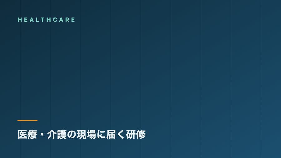 医療・介護分野のAIリテラシー研修の実績カード（MEDICAL / CARE）